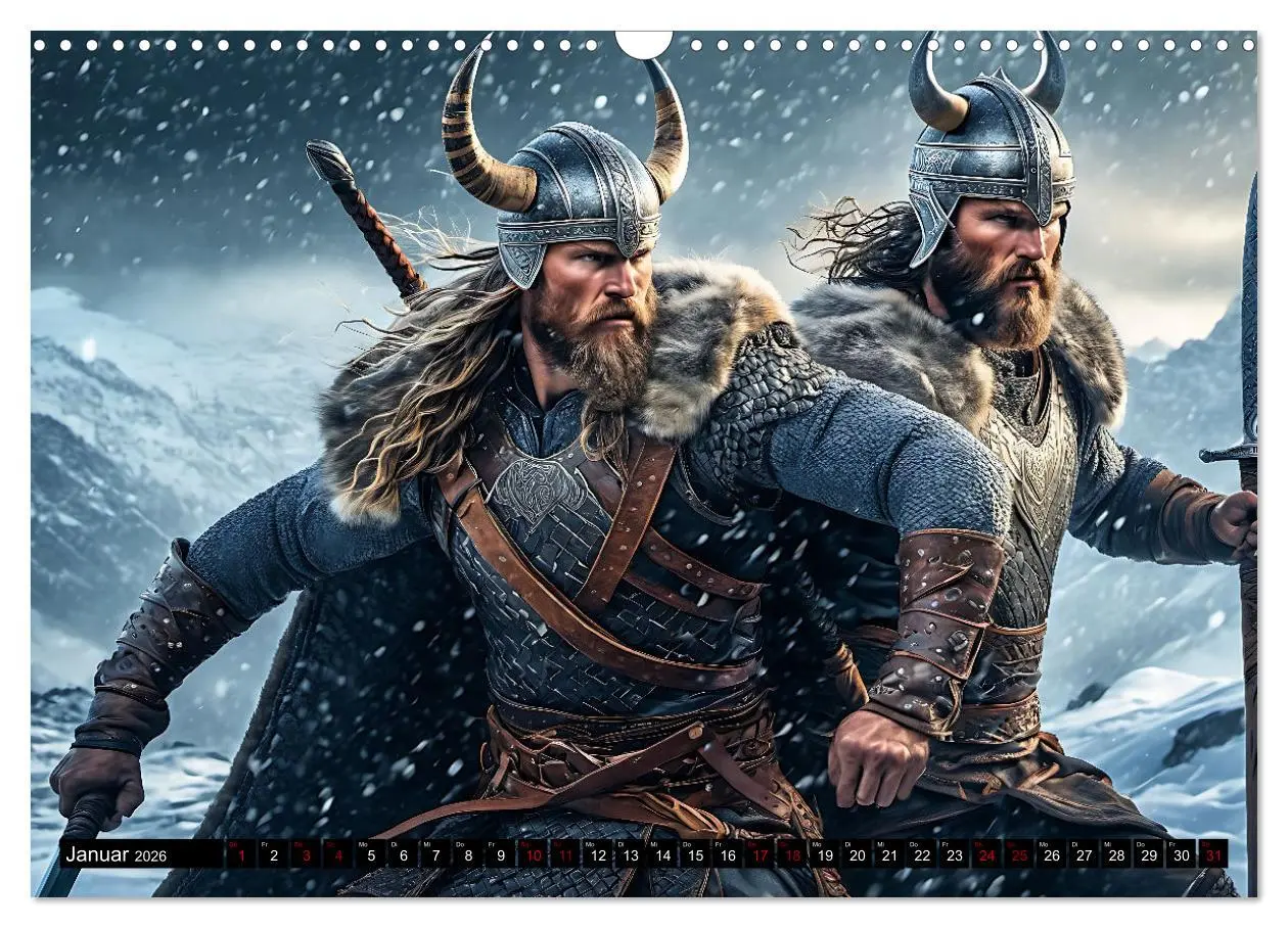 Bild: 9783457445242 | Kampf der wilden Wikinger (Wandkalender 2026 DIN A3 quer), CALVENDO...