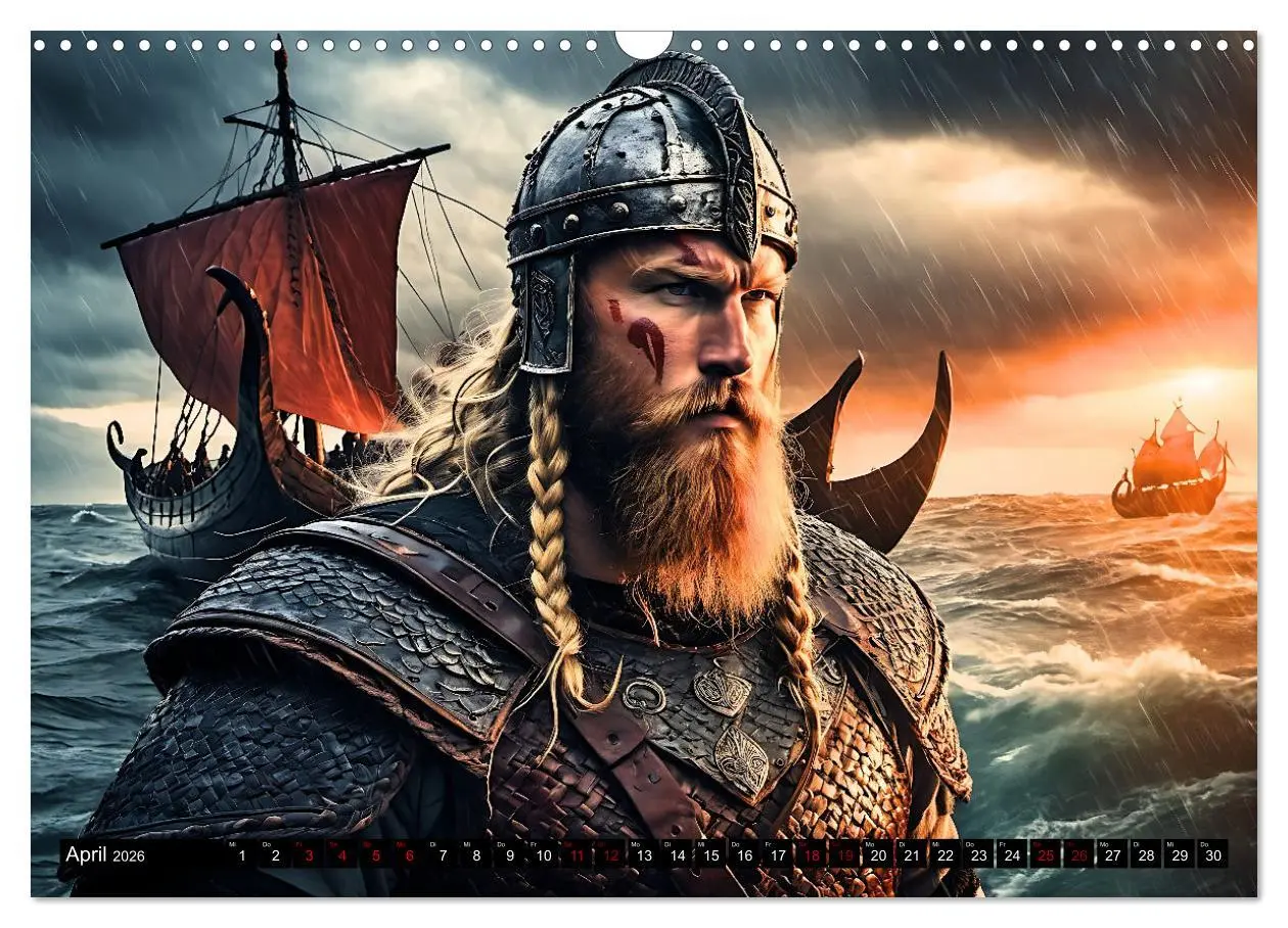 Bild: 9783457445242 | Kampf der wilden Wikinger (Wandkalender 2026 DIN A3 quer), CALVENDO...