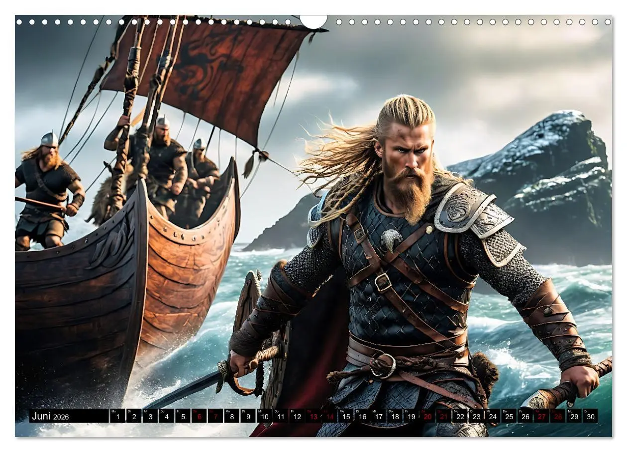 Bild: 9783457445242 | Kampf der wilden Wikinger (Wandkalender 2026 DIN A3 quer), CALVENDO...