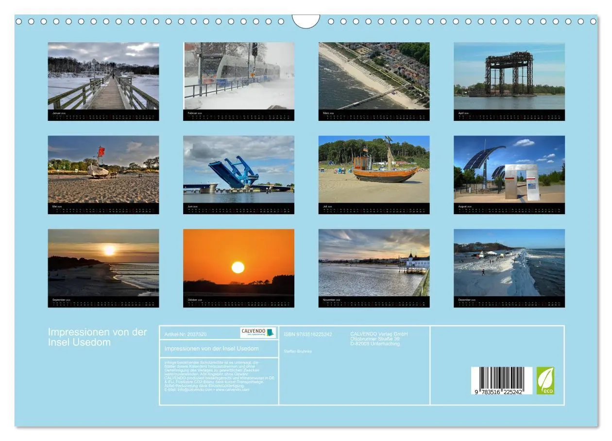 Bild: 9783516225242 | Impressionen von der Insel Usedom (Wandkalender 2026 DIN A3 quer),...