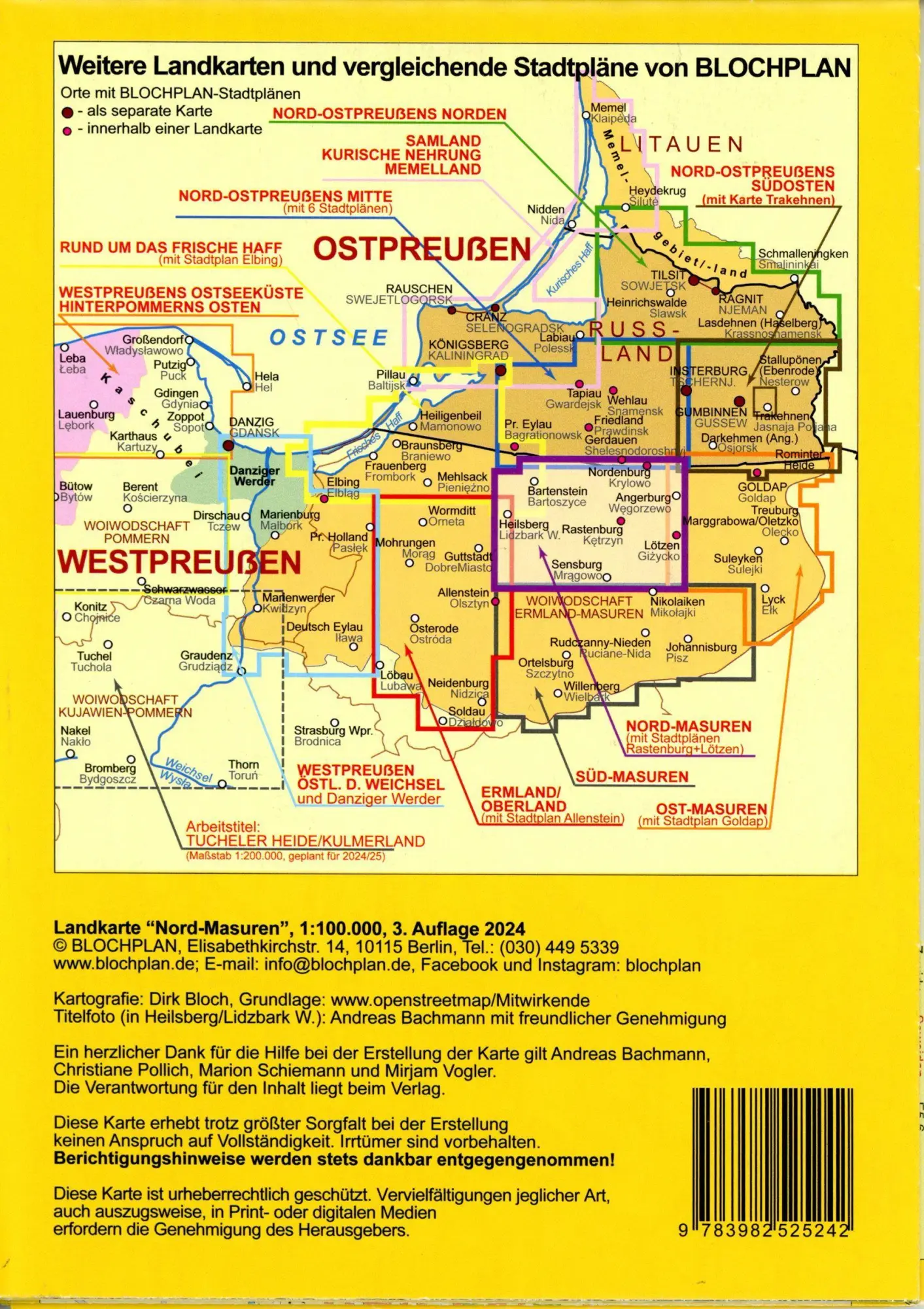 Bild: 9783982525242 | Landkarte Nord-Masuren 1:100.000 | Dirk Bloch | (Land-)Karte | II
