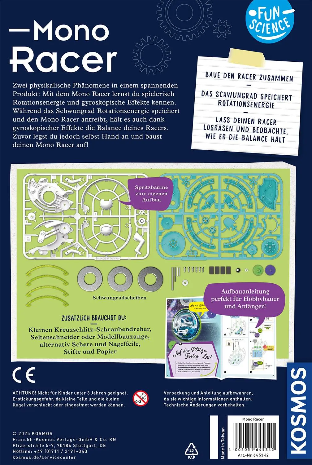 Rückseite: 4002051645342 | Fun Science Mono Racer | Experimentierkasten | Spiel | 645342 | 2025
