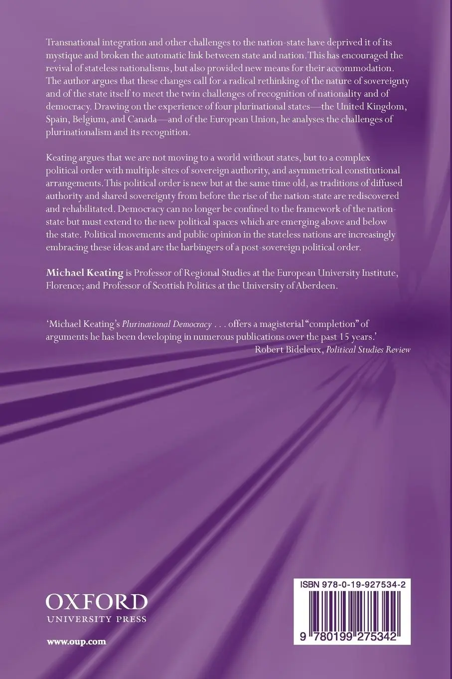 Rückseite: 9780199275342 | Plurinational Democracy | Stateless Nations in a Post-Sovereignty Era
