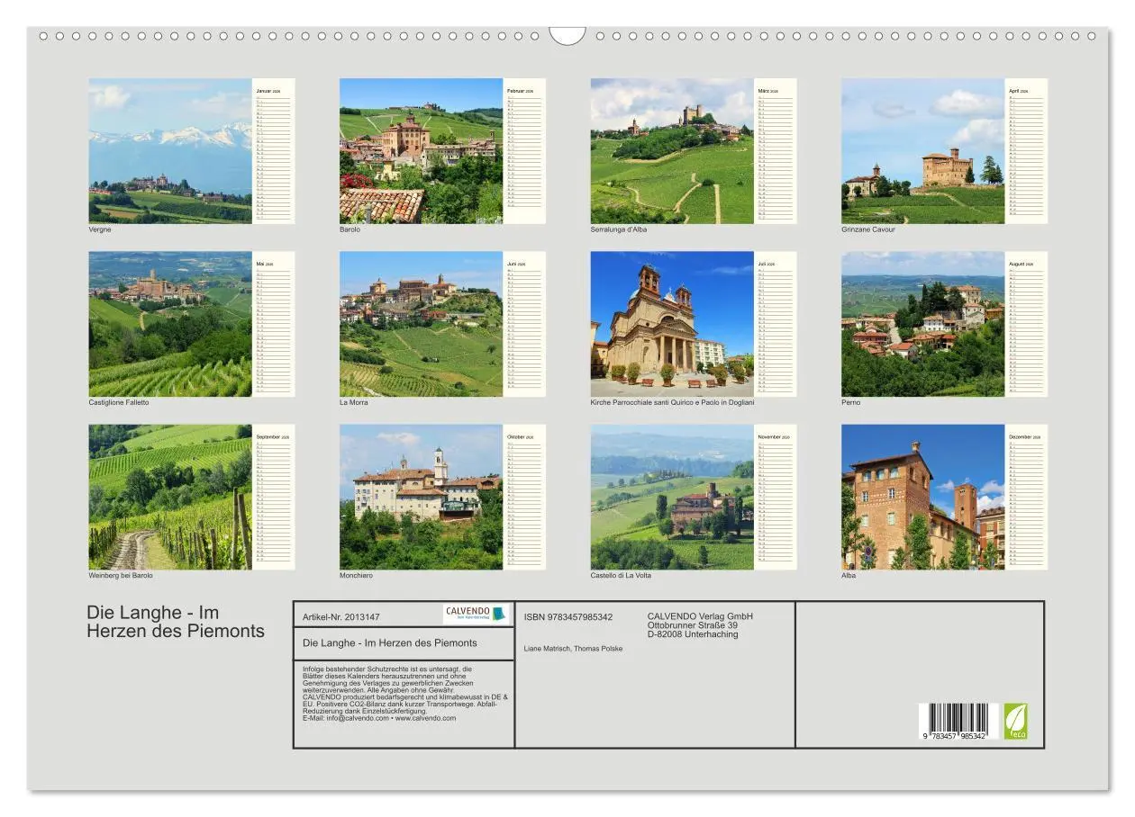 Bild: 9783457985342 | Die Langhe - Im Herzen des Piemonts (Wandkalender 2026 DIN A2...