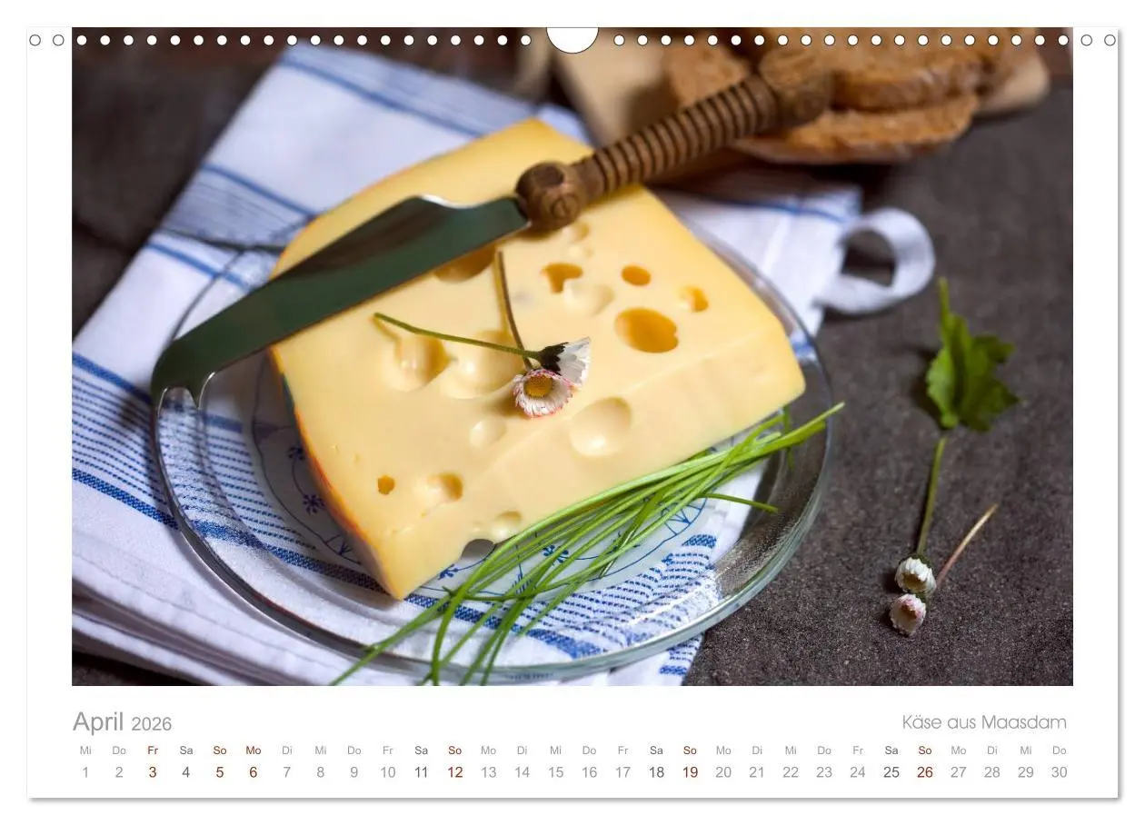 Bild: 9783516075342 | Der Käsekalender Edel und lecker (Wandkalender 2026 DIN A3 quer),...