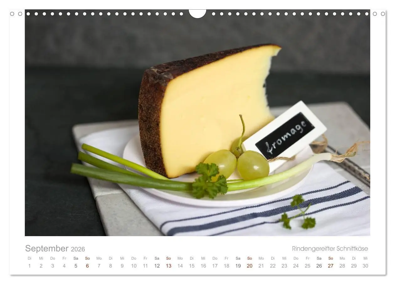 Bild: 9783516075342 | Der Käsekalender Edel und lecker (Wandkalender 2026 DIN A3 quer),...