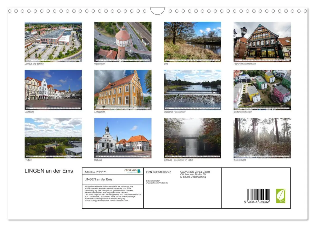 Bild: 9783516145342 | LINGEN an der Ems (Wandkalender 2026 DIN A3 quer), CALVENDO...