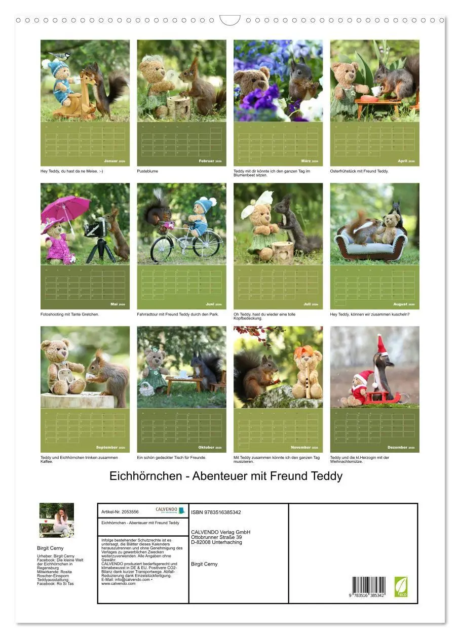 Bild: 9783516385342 | Eichhörnchen - Abenteuer mit Freund Teddy (Wandkalender 2026 DIN A2...