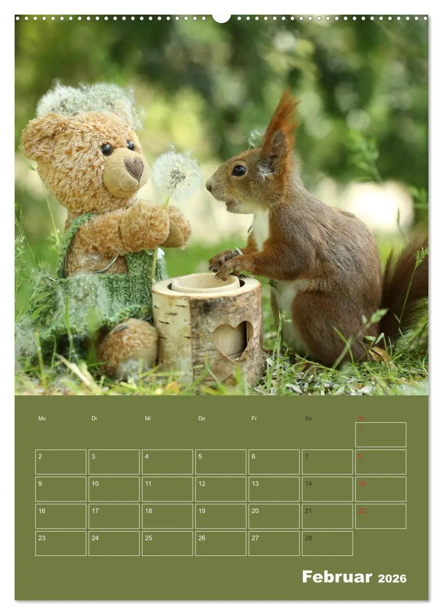 Bild: 9783516385342 | Eichhörnchen - Abenteuer mit Freund Teddy (Wandkalender 2026 DIN A2...