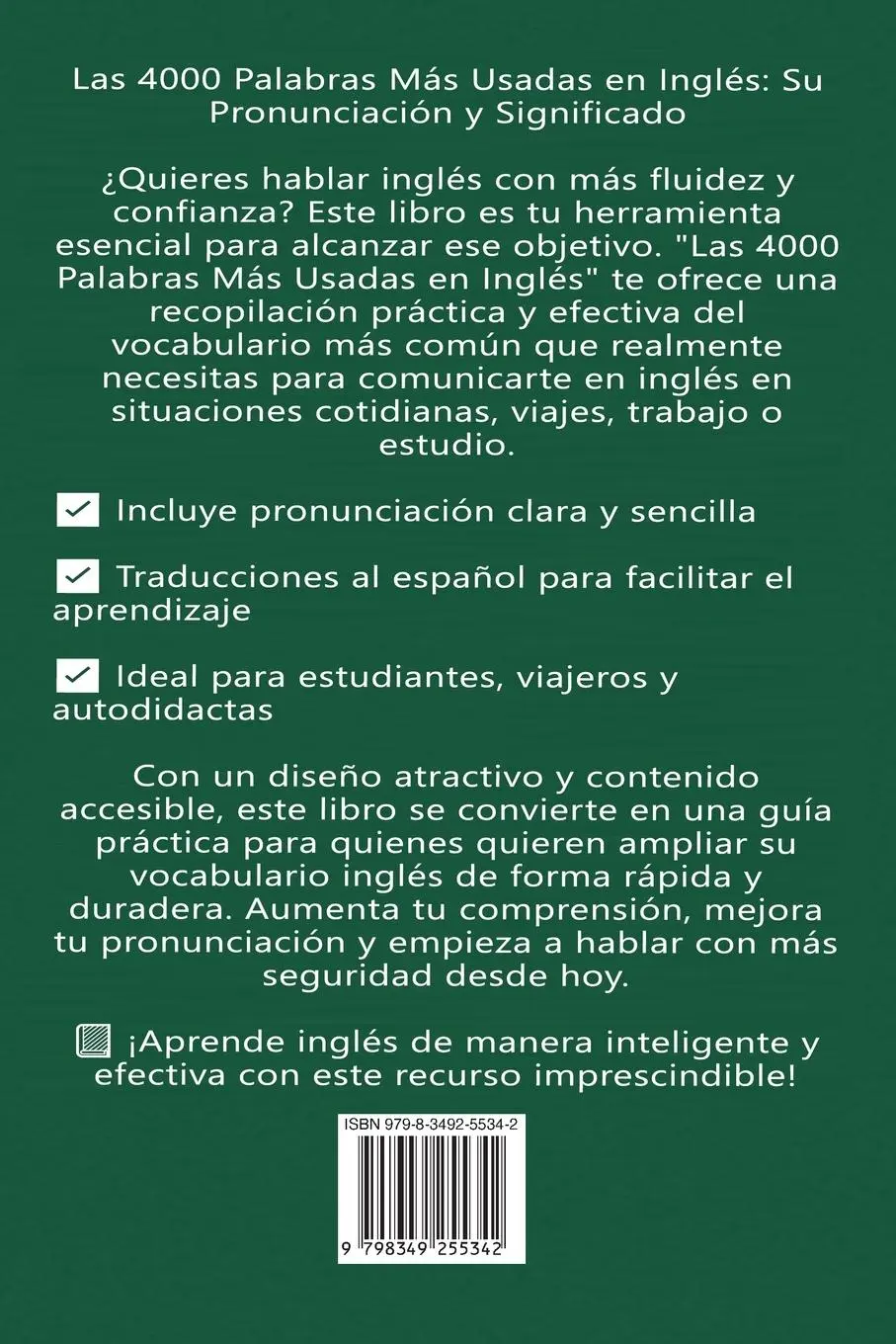 Rückseite: 9798349255342 | Las 4000 Palabras Mas Usadas En Ingles | Carlos Gomez | Taschenbuch