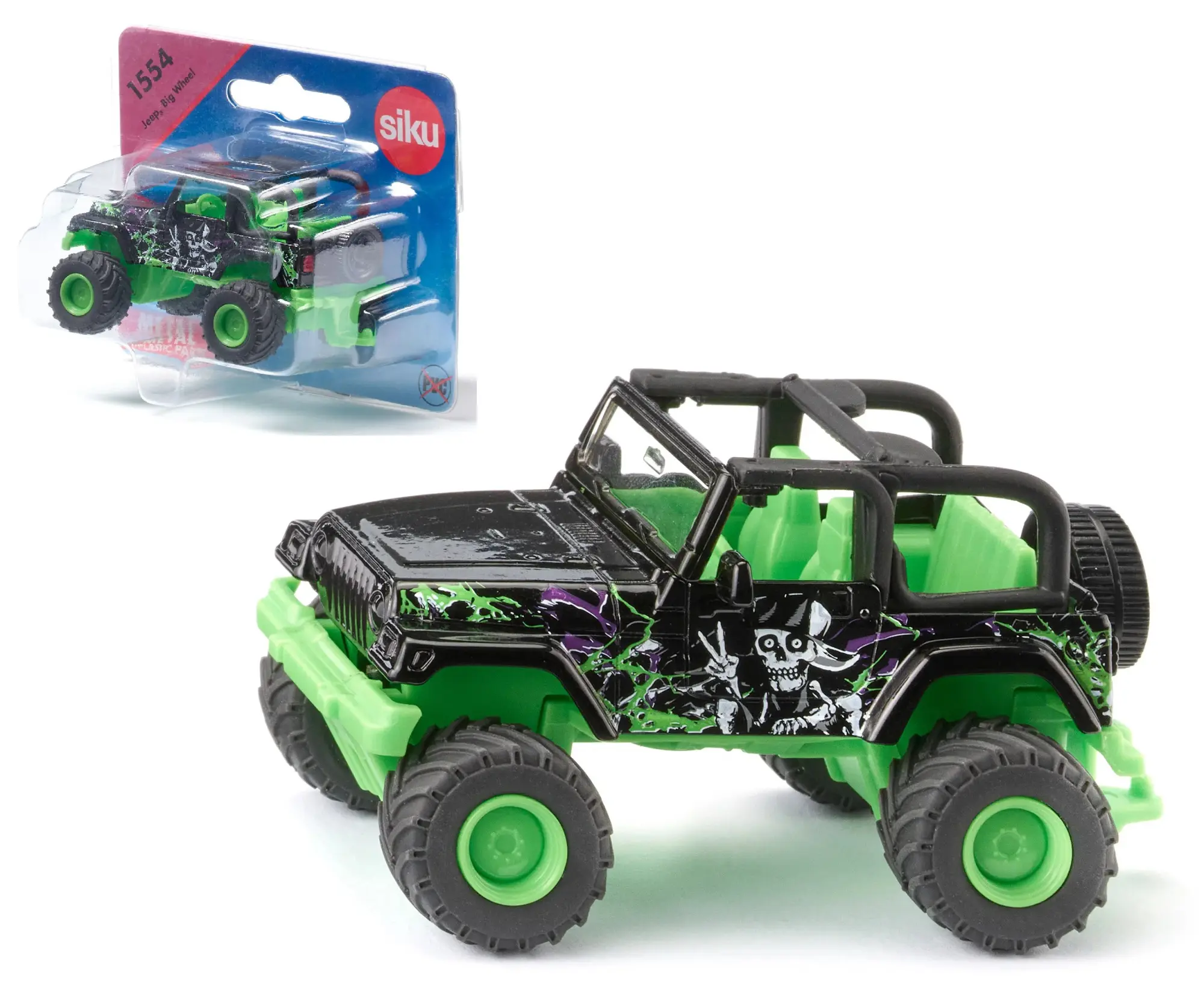 Cover: 4006874015542 | Siku 1554 - Big Wheel, Jeep, 76x39x40mm | Jeep | Deutsch | 2025
