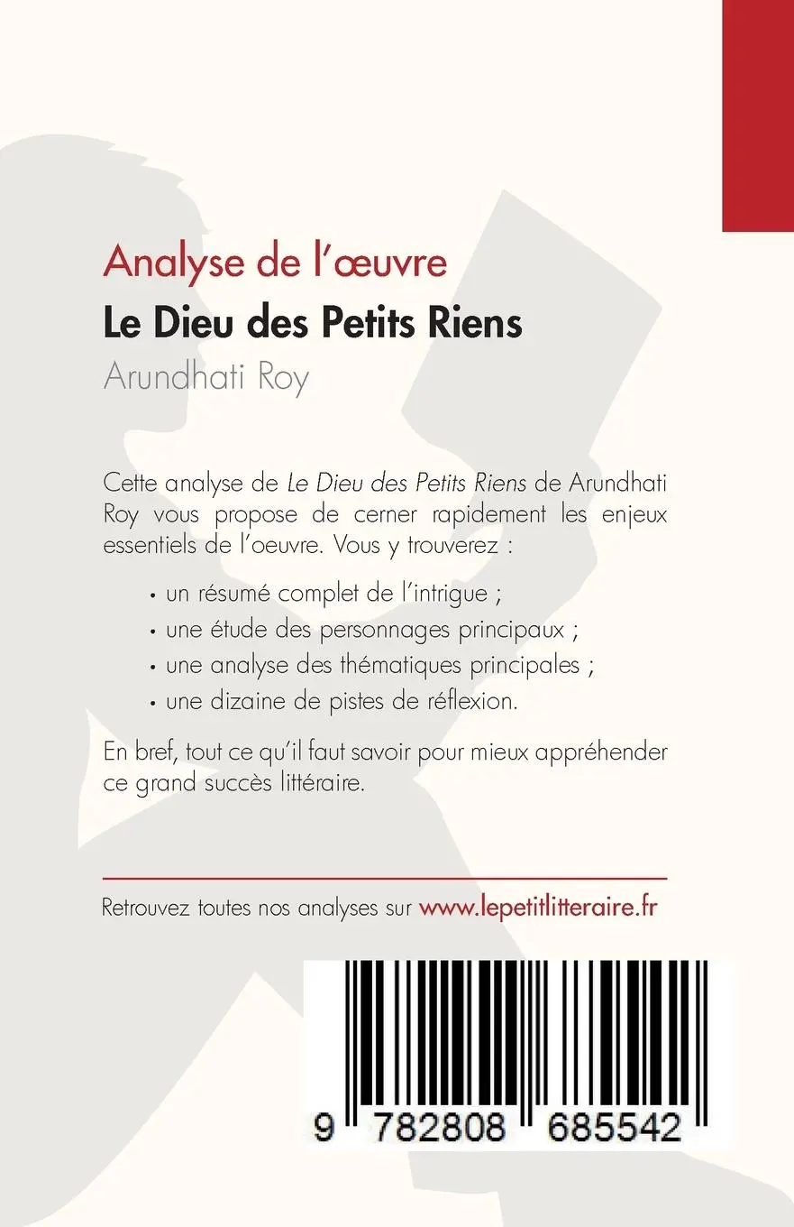 Rückseite: 9782808685542 | Le Dieu des Petits Riens de Arundhati Roy (Analyse de l'¿uvre) | Buch