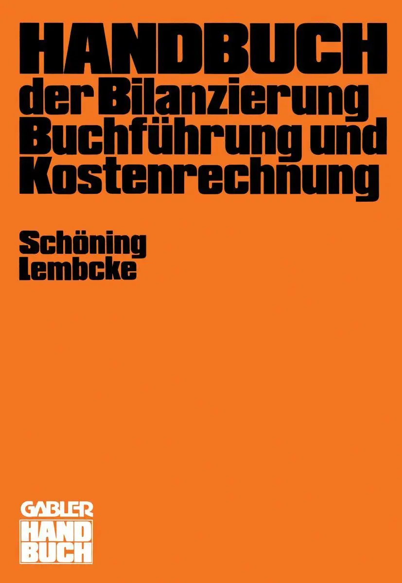 Cover: 9783409995542 | Handbuch der Bilanzierung, Buchführung und Kostenrechnung | Schöning