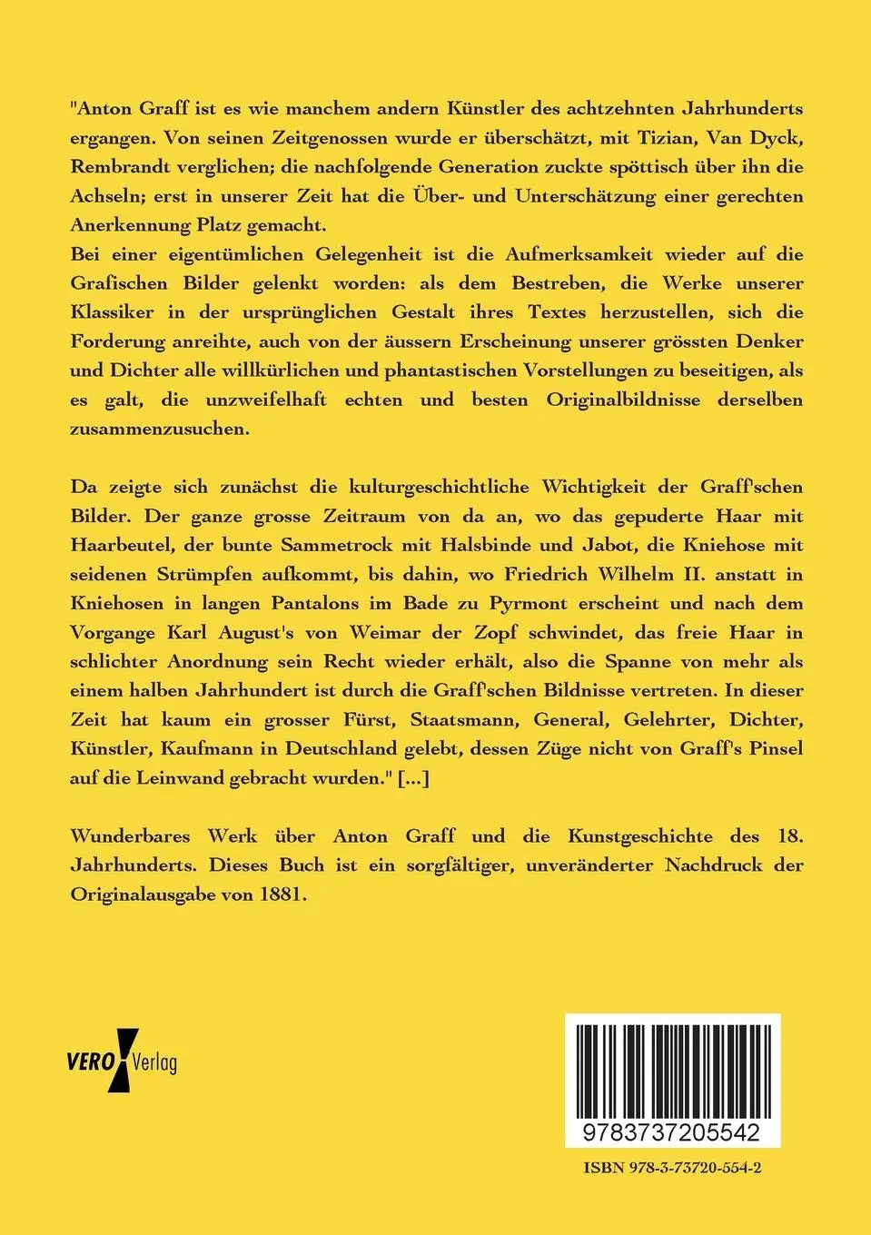 Rückseite: 9783737205542 | Anton Graff | Richard Muther | Taschenbuch | 160 S. | Deutsch | 2020