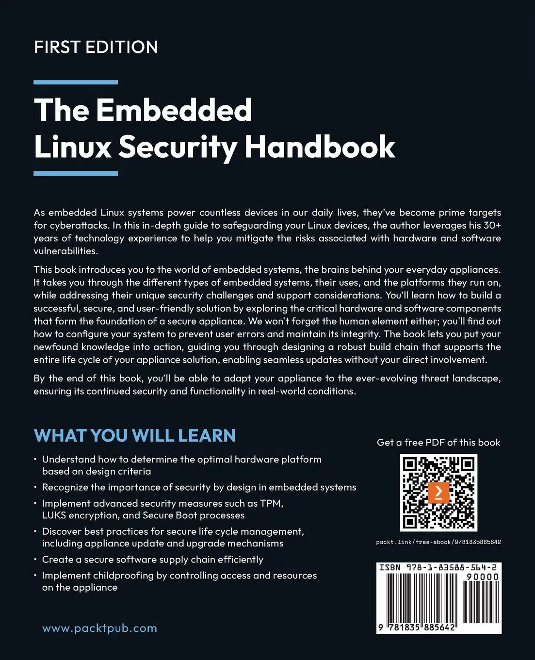 Rückseite: 9781835885642 | The Embedded Linux Security Handbook | Matt St. Onge | Taschenbuch