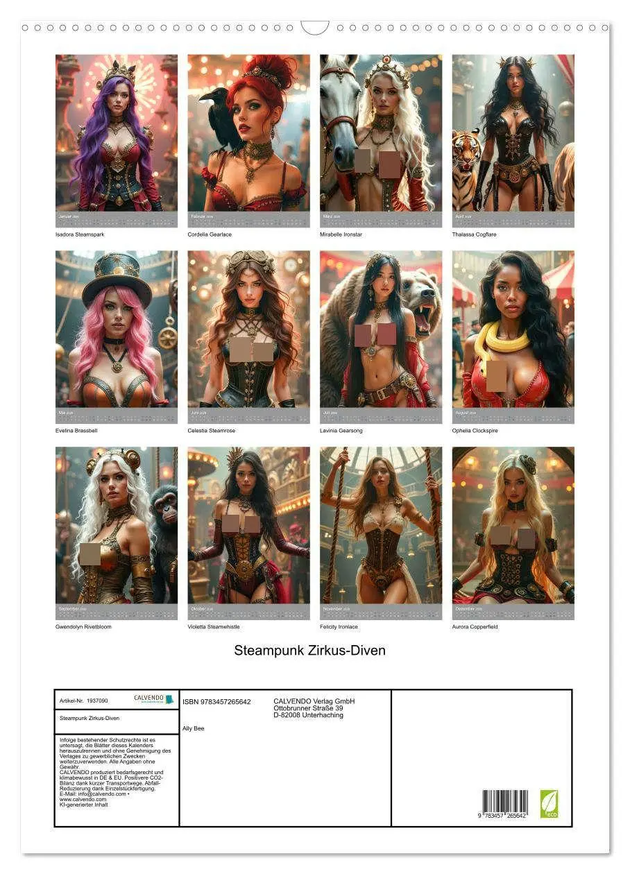 Bild: 9783457265642 | Steampunk Zirkus-Diven (Wandkalender 2026 DIN A2 hoch), CALVENDO...