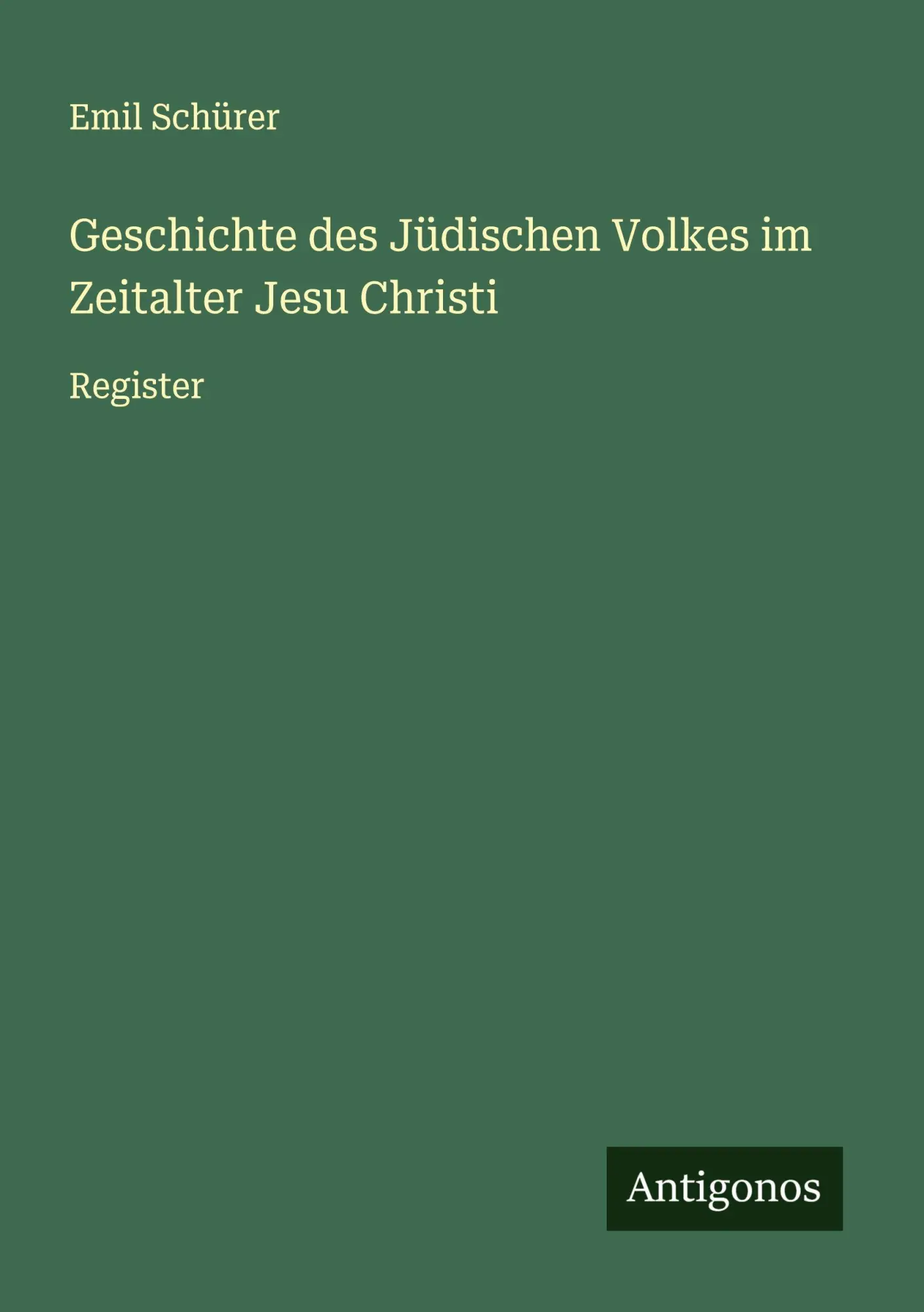 Cover: 9783563195642 | Geschichte des Jüdischen Volkes im Zeitalter Jesu Christi | Register