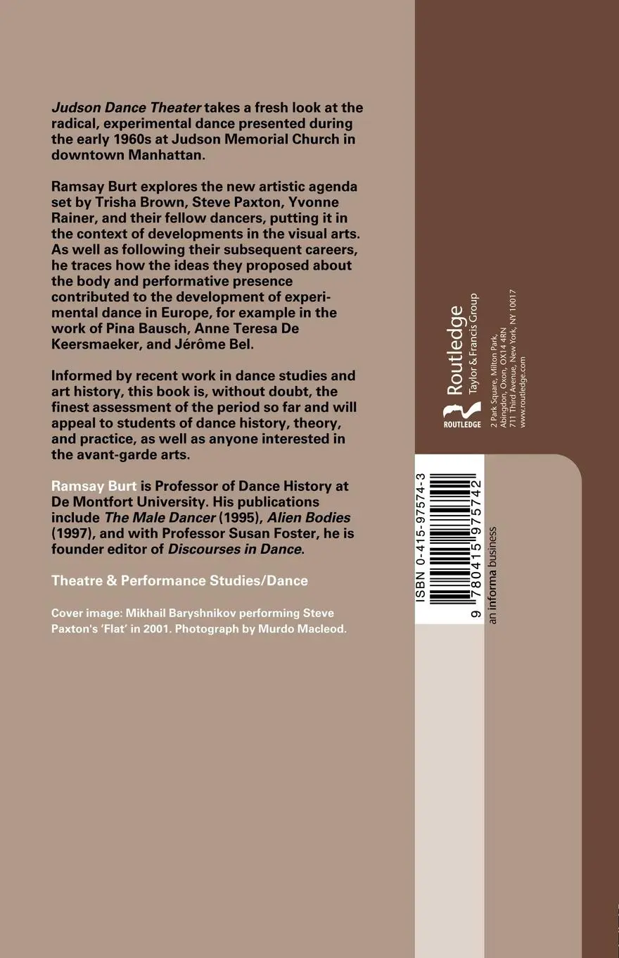 Rückseite: 9780415975742 | Judson Dance Theater | Performative Traces | Ramsay Burt | Taschenbuch