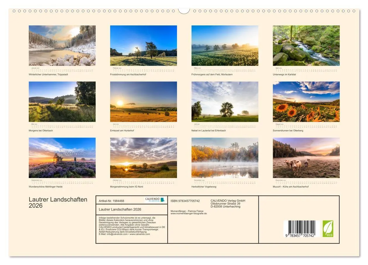 Bild: 9783457705742 | Lautrer Landschaften 2026 (hochwertiger Premium Wandkalender 2026...