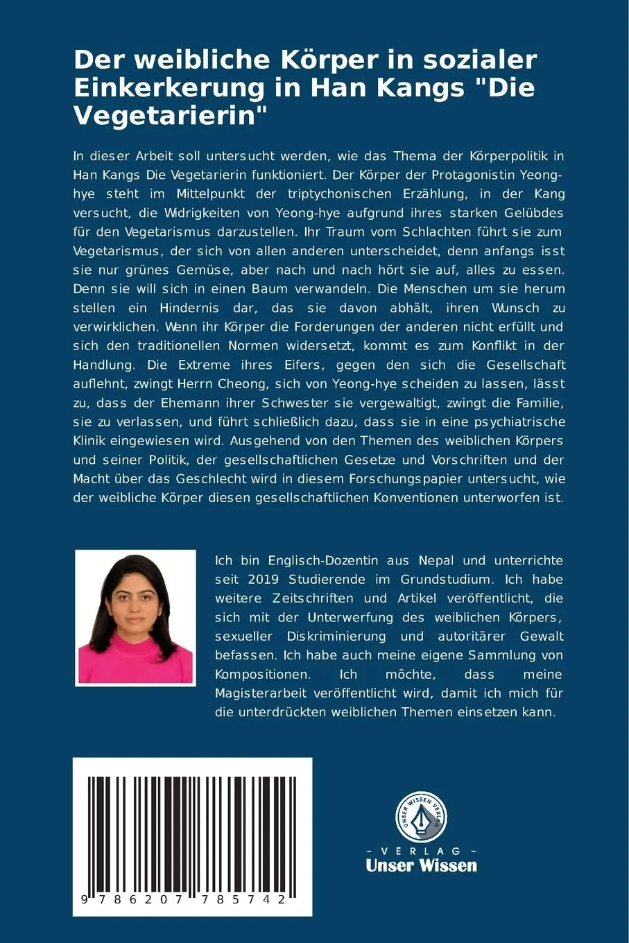 Rückseite: 9786207785742 | Der weibliche Körper in sozialer Einkerkerung in Han Kangs "Die...