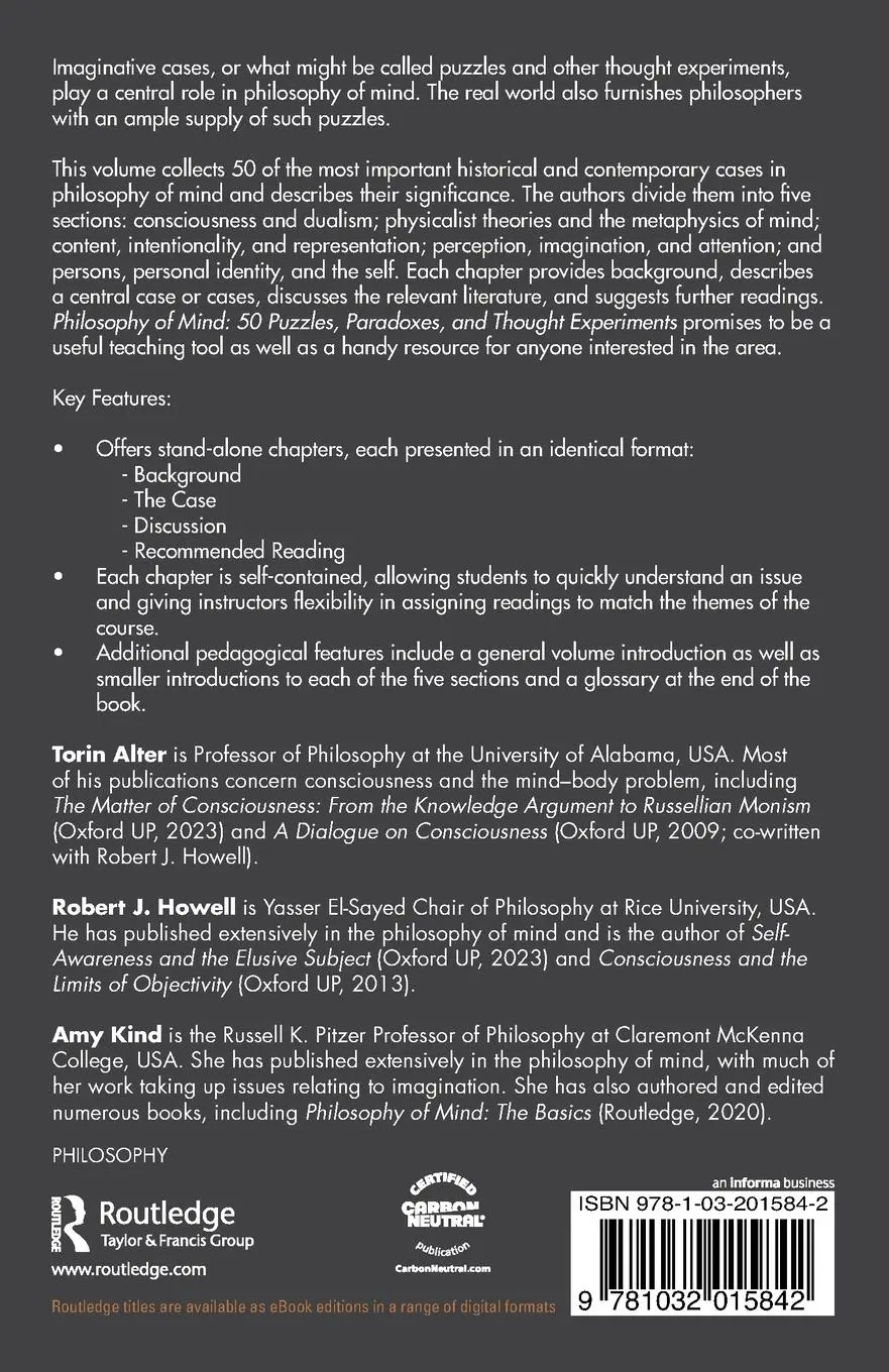 Rückseite: 9781032015842 | Philosophy of Mind | 50 Puzzles, Paradoxes, and Thought Experiments