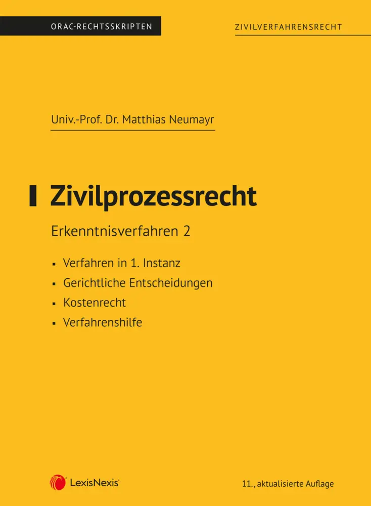 Cover: 9783700785842 | Zivilprozessrecht Erkenntnisverfahren 2 (Skriptum) | Matthias Neumayr