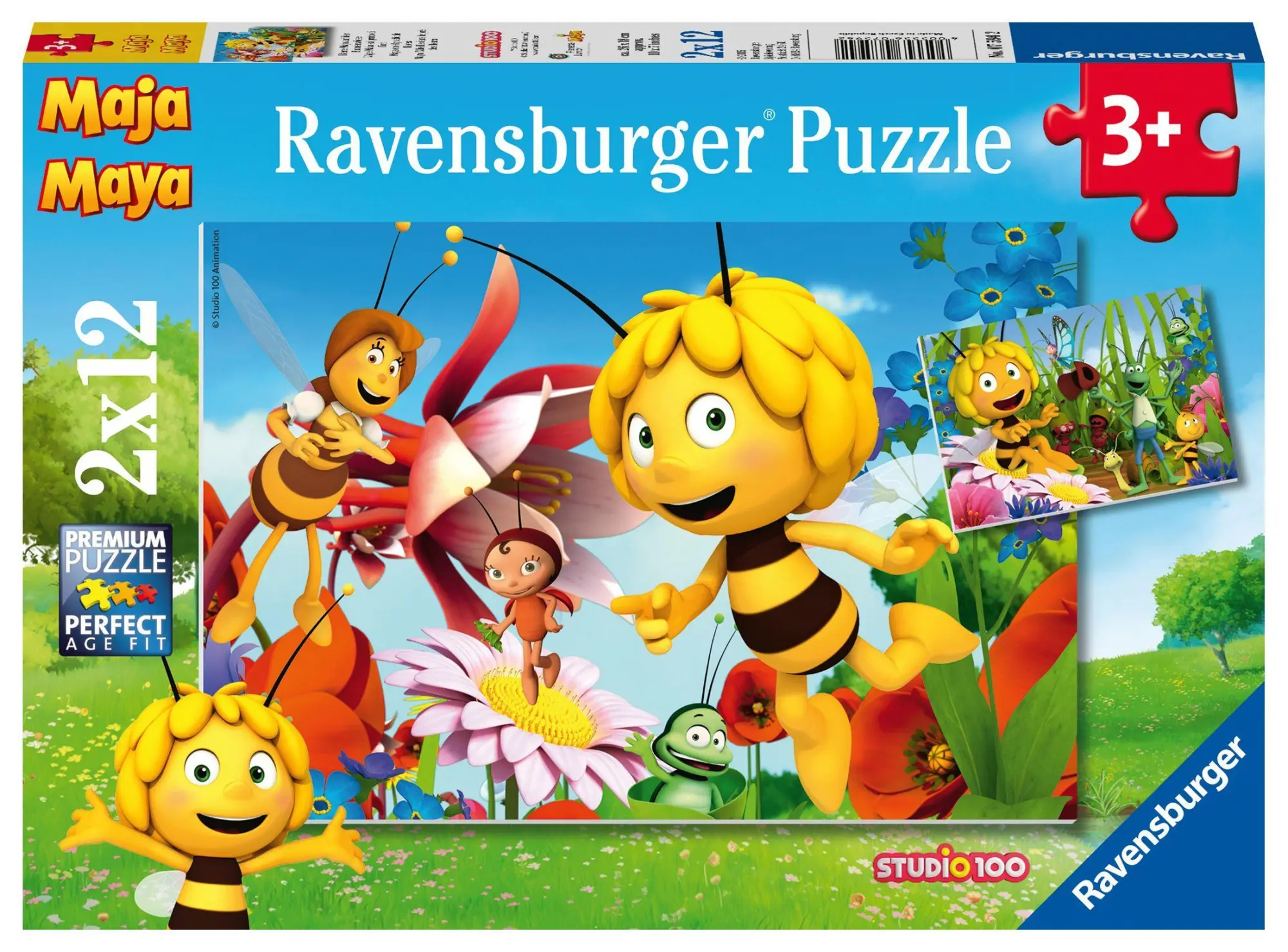 Cover: 4005556075942 | Biene Maja auf der Blumenwiese 2 X 12 Teile | Spiel | 7594 | Deutsch