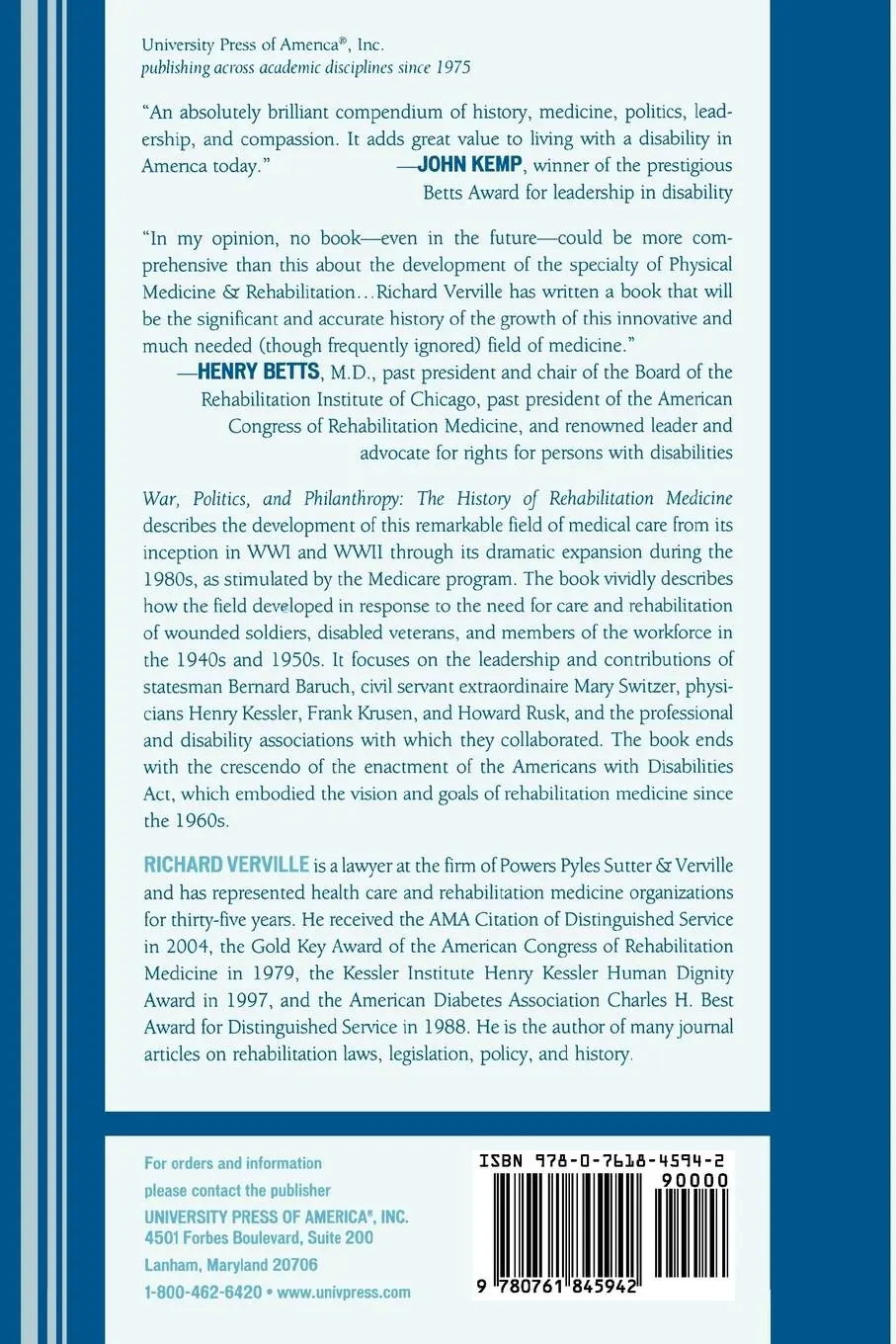 Rückseite: 9780761845942 | War, Politics, and Philanthropy | Richard Verville | Taschenbuch
