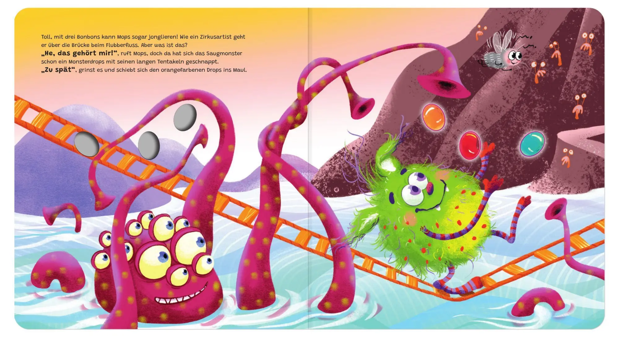 Bild: 9783780665942 | Monster Mops mag Monsterdrops | Funkel-Bilderbuch mit Glitzersteinen