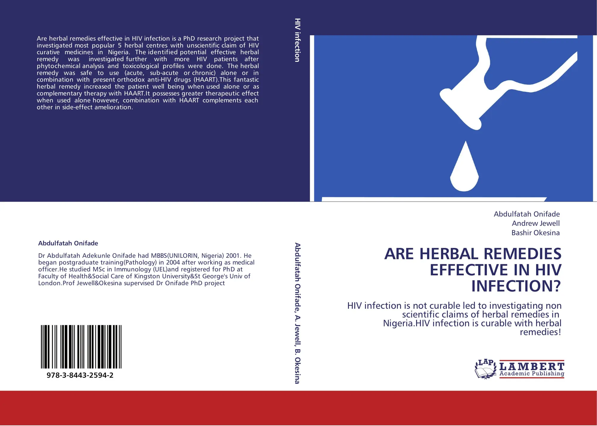 Cover: 9783844325942 | ARE HERBAL REMEDIES EFFECTIVE IN HIV INFECTION? | Onifade (u. a.)