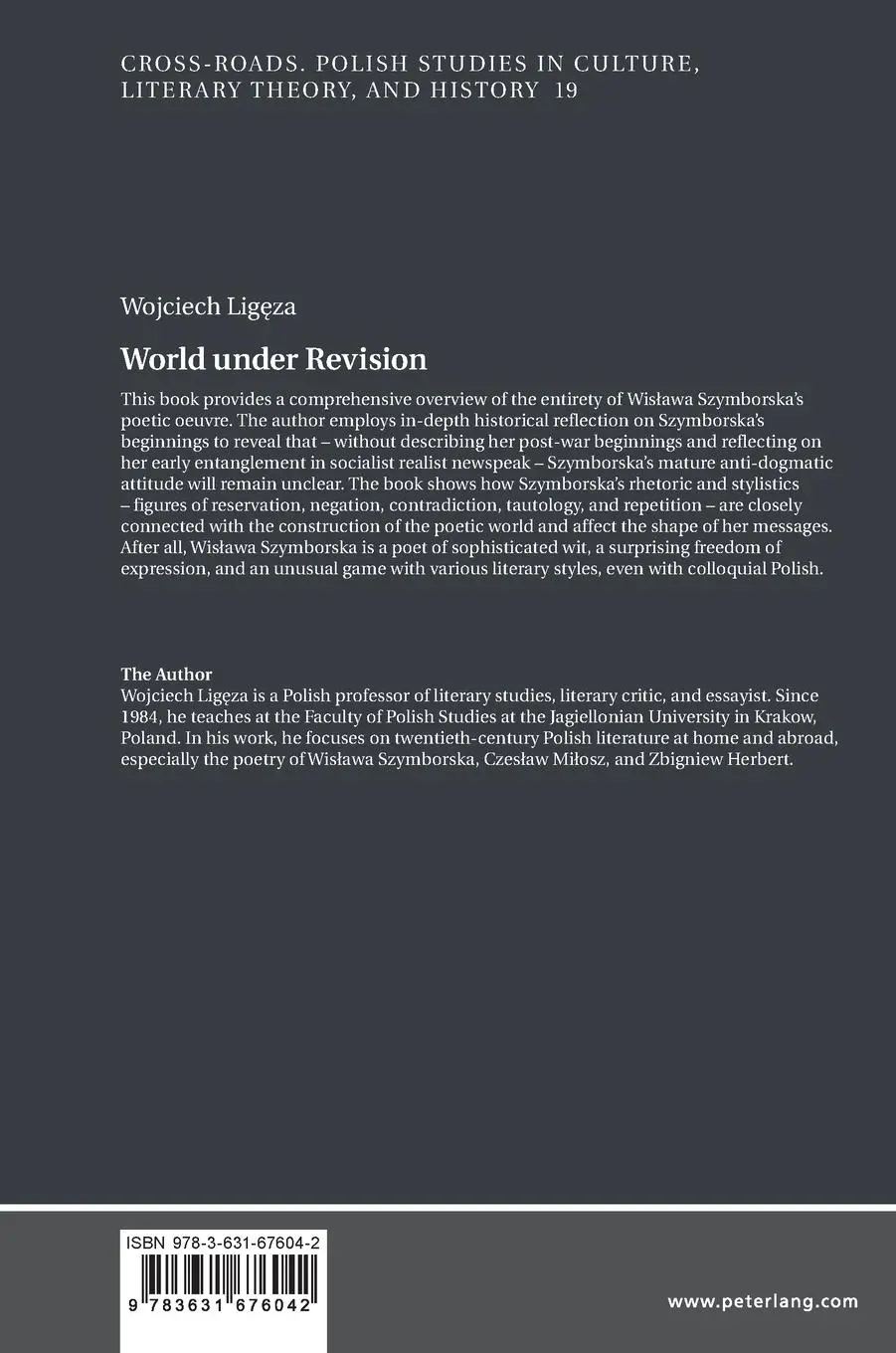 Rückseite: 9783631676042 | World under Revision | The Poetry of Wis¿awa Szymborska | Lig¿za