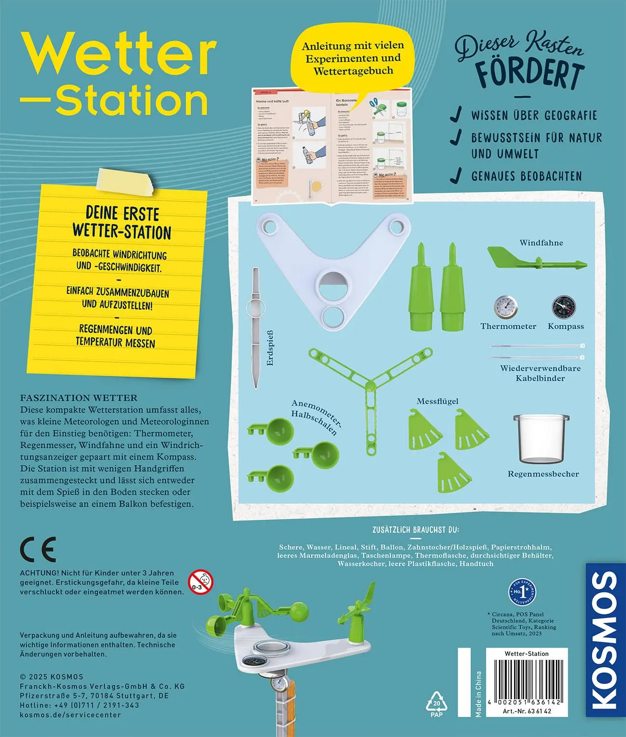 Rückseite: 4002051636142 | Wetterstation | Experimentierkasten | Spiel | 636142 | Deutsch | 2025