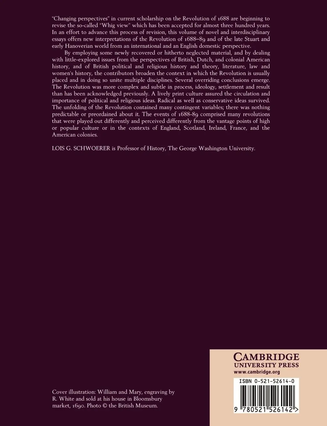 Rückseite: 9780521526142 | The Revolution of 1688 89 | Changing Perspectives | Lois G. Schwoerer