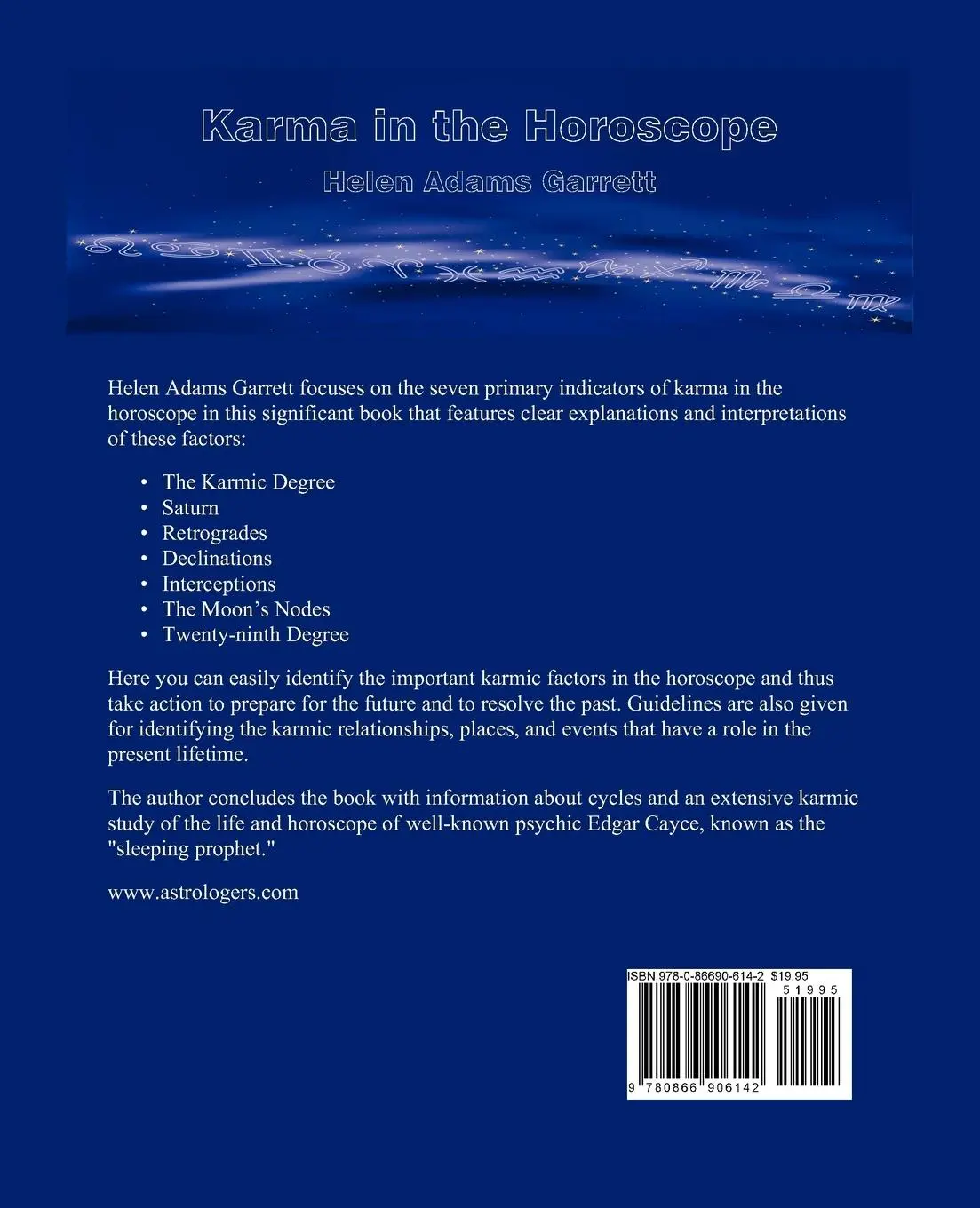 Rückseite: 9780866906142 | Karma in the Horoscope | Helen Adams Garrett | Taschenbuch | Englisch