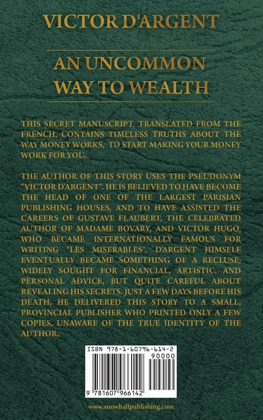 Rückseite: 9781607966142 | An Uncommon Way to Wealth | Victor D'Argent | Taschenbuch | Englisch