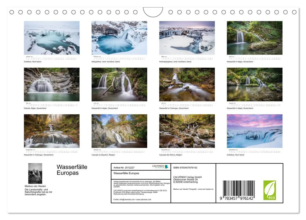 Bild: 9783457976142 | Wasserfälle Europas (Wandkalender 2026 DIN A4 quer), CALVENDO...