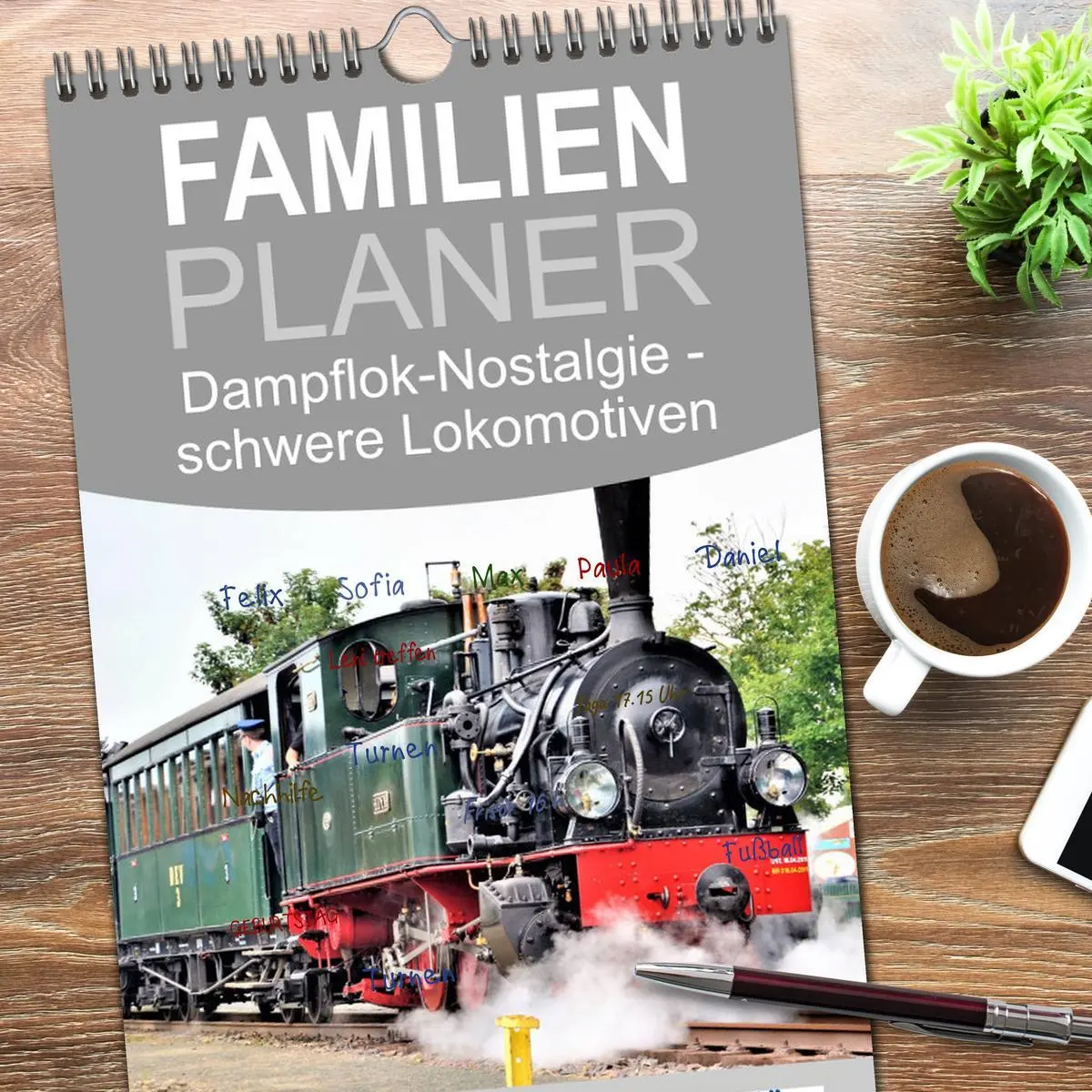 Bild: 9783516516142 | Familienplaner 2026 - Dampflok-Nostalgie - schwere Lokomotiven mit...