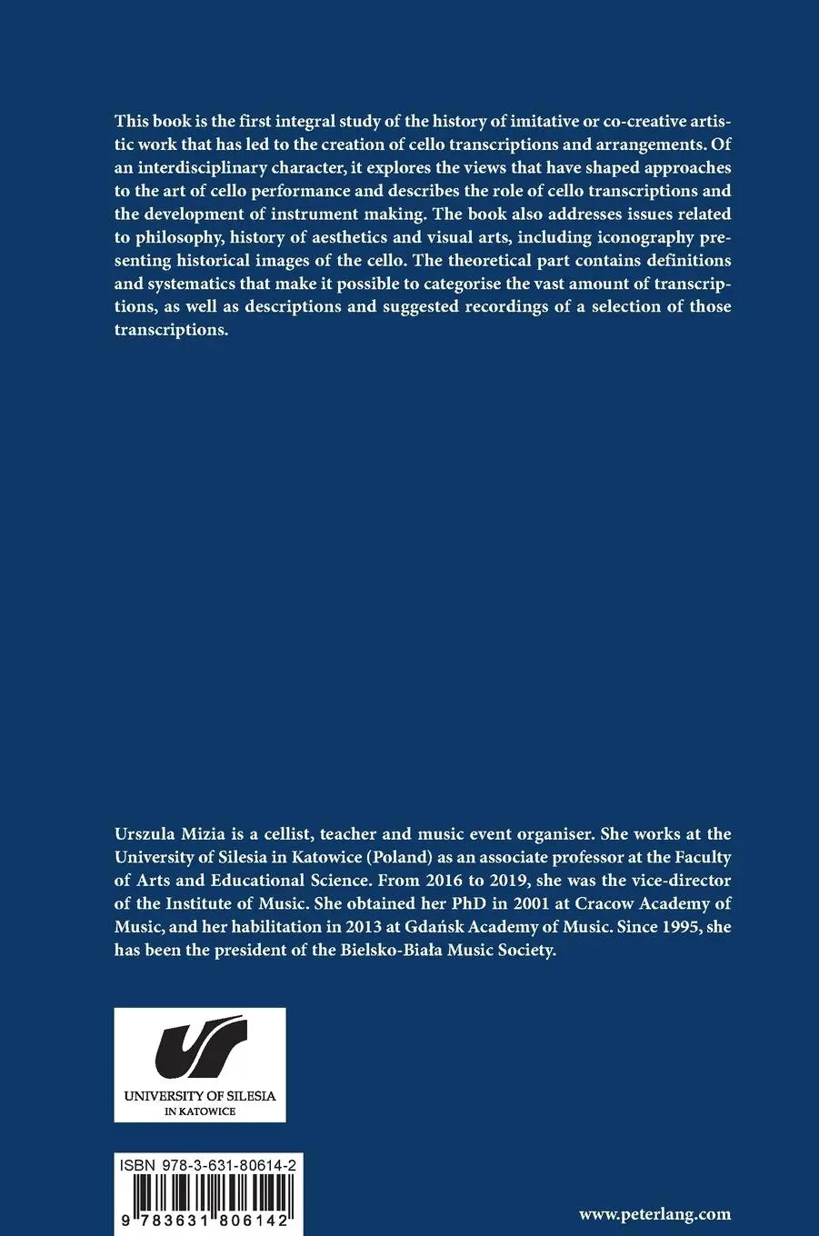 Rückseite: 9783631806142 | The Mimetic Strand in the Cello Literature | Urszula Mizia | Buch