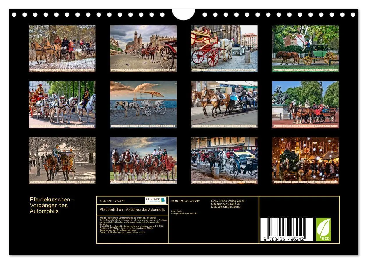 Bild: 9783435496242 | Pferdekutschen - Vorgänger des Automobils (Wandkalender 2025 DIN A4...