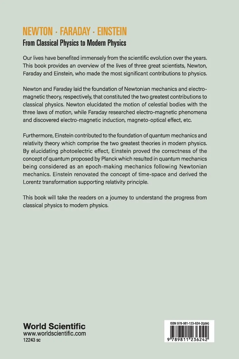 Rückseite: 9789811236242 | NEWTON . FARADAY . EINSTEIN | Tadayoshi Shioyama | Taschenbuch | 2021