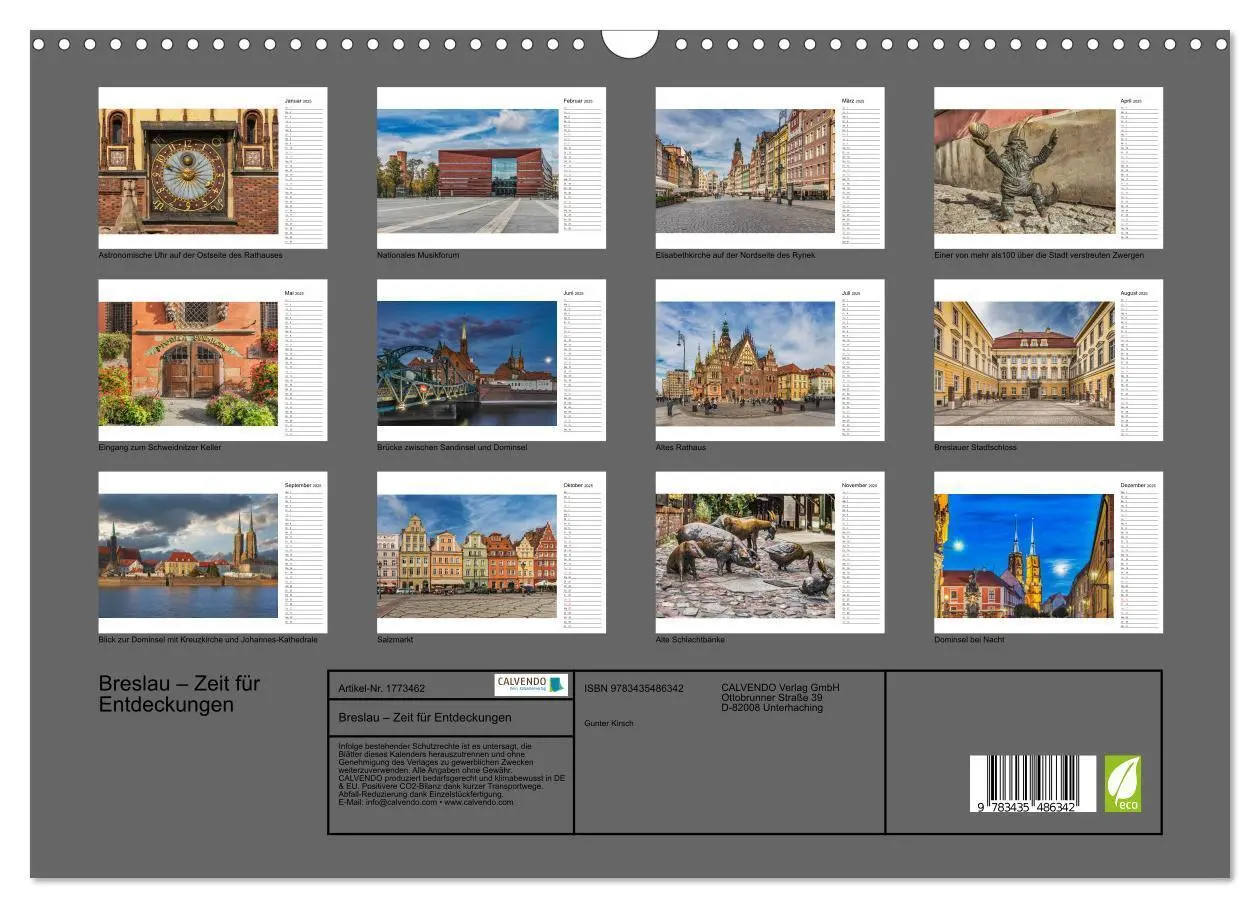 Bild: 9783435486342 | Breslau - Zeit für Entdeckungen (Wandkalender 2025 DIN A3 quer),...