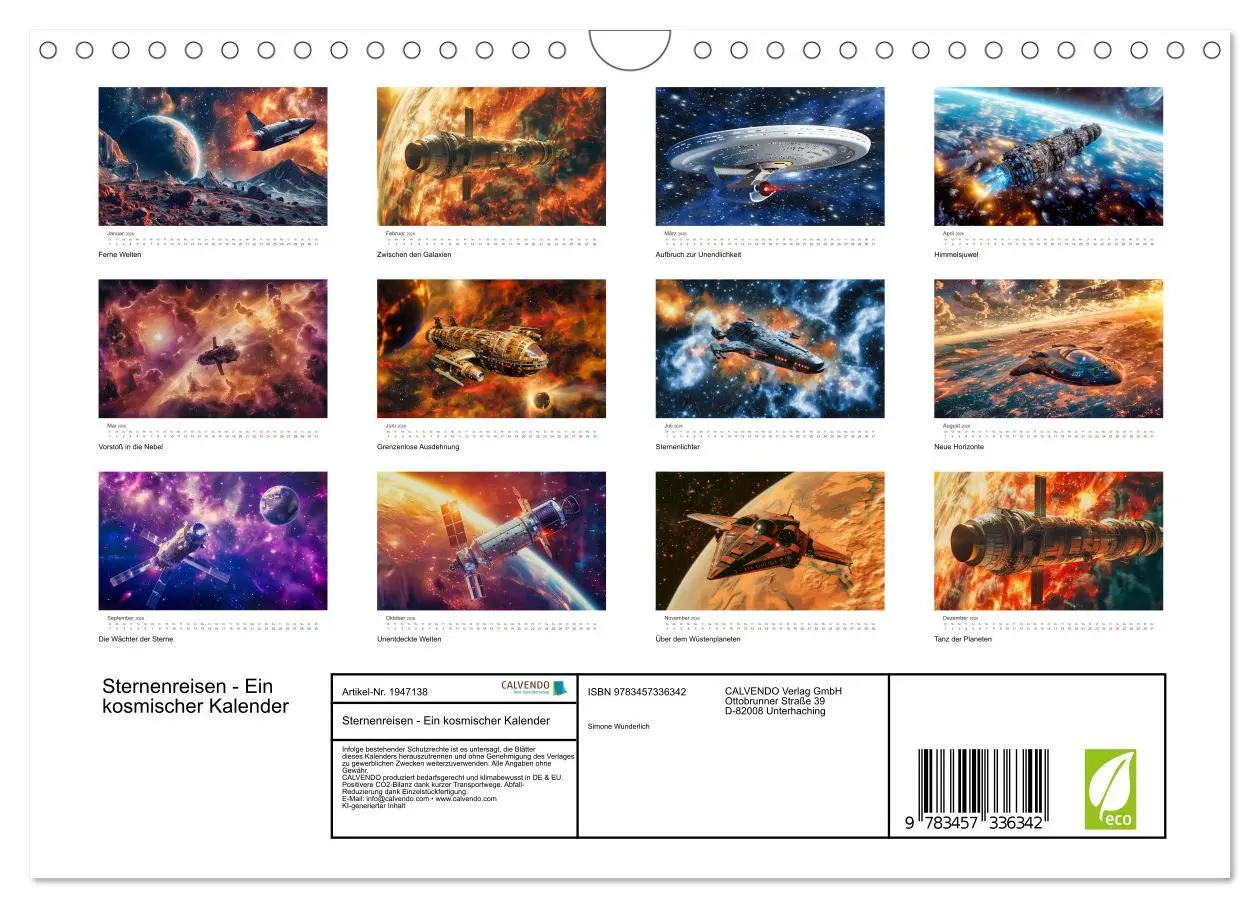 Bild: 9783457336342 | Sternenreisen - Ein kosmischer Kalender (Wandkalender 2026 DIN A4...