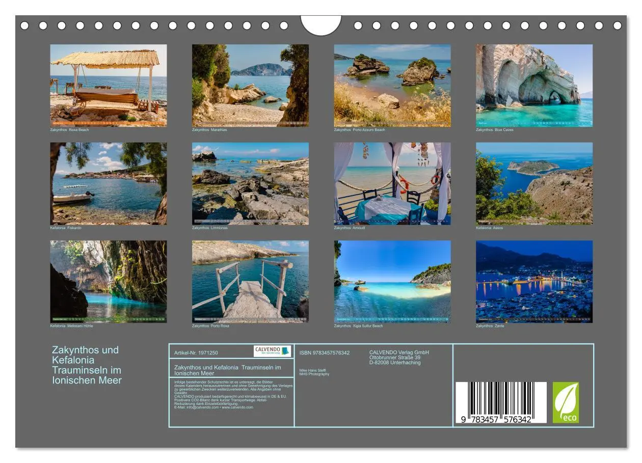 Bild: 9783457576342 | Zakynthos und Kefalonia Trauminseln im Ionischen Meer (Wandkalender...