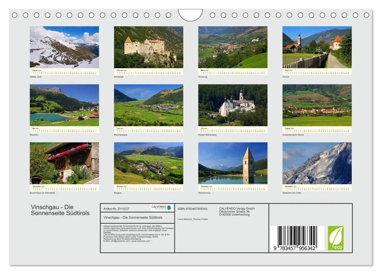 Bild: 9783457956342 | Vinschgau - Die Sonnenseite Südtirols (Wandkalender 2026 DIN A4...