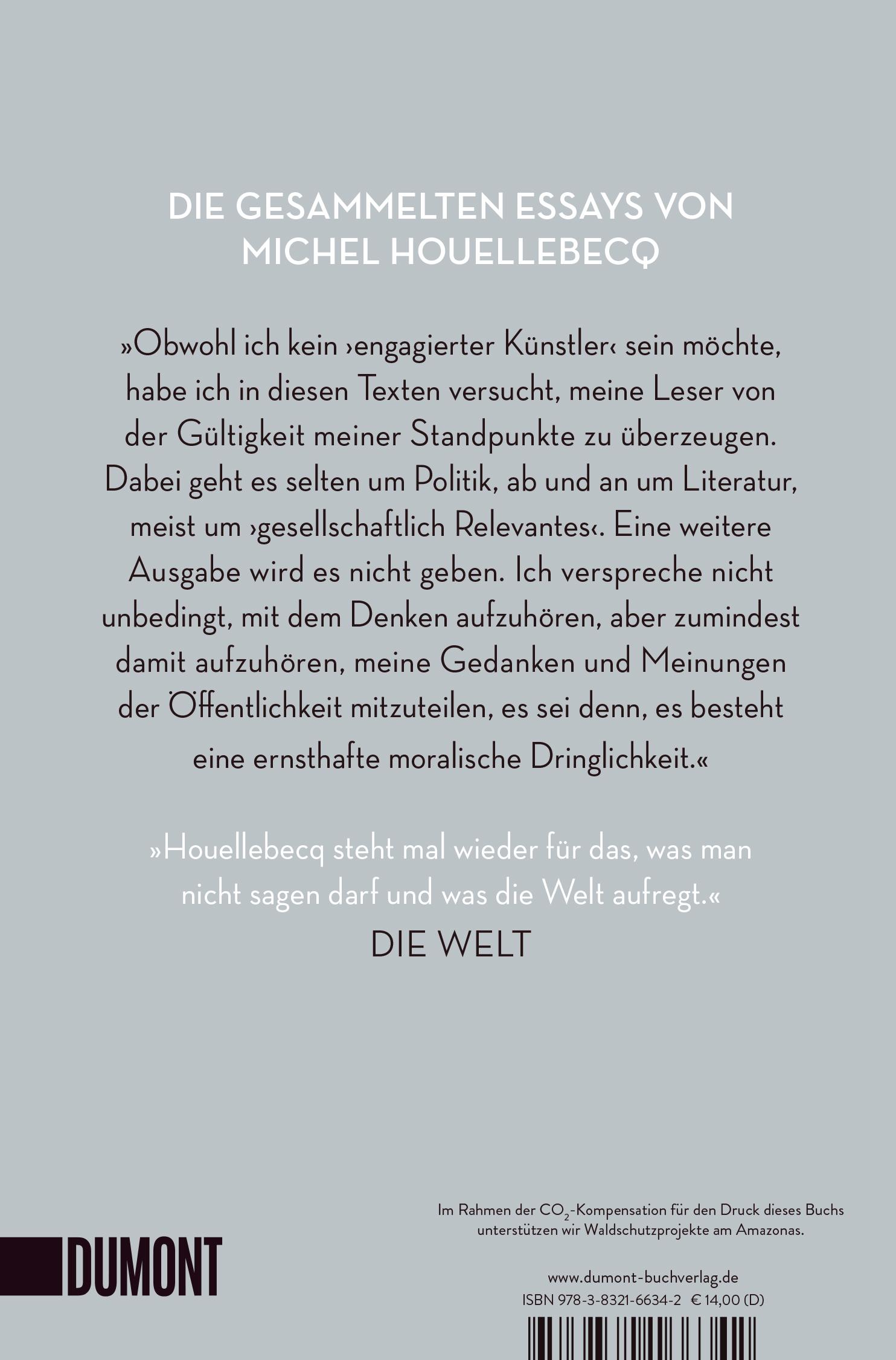 Rückseite: 9783832166342 | Interventionen 1992-2020 | Michel Houellebecq | Taschenbuch | 430 S.