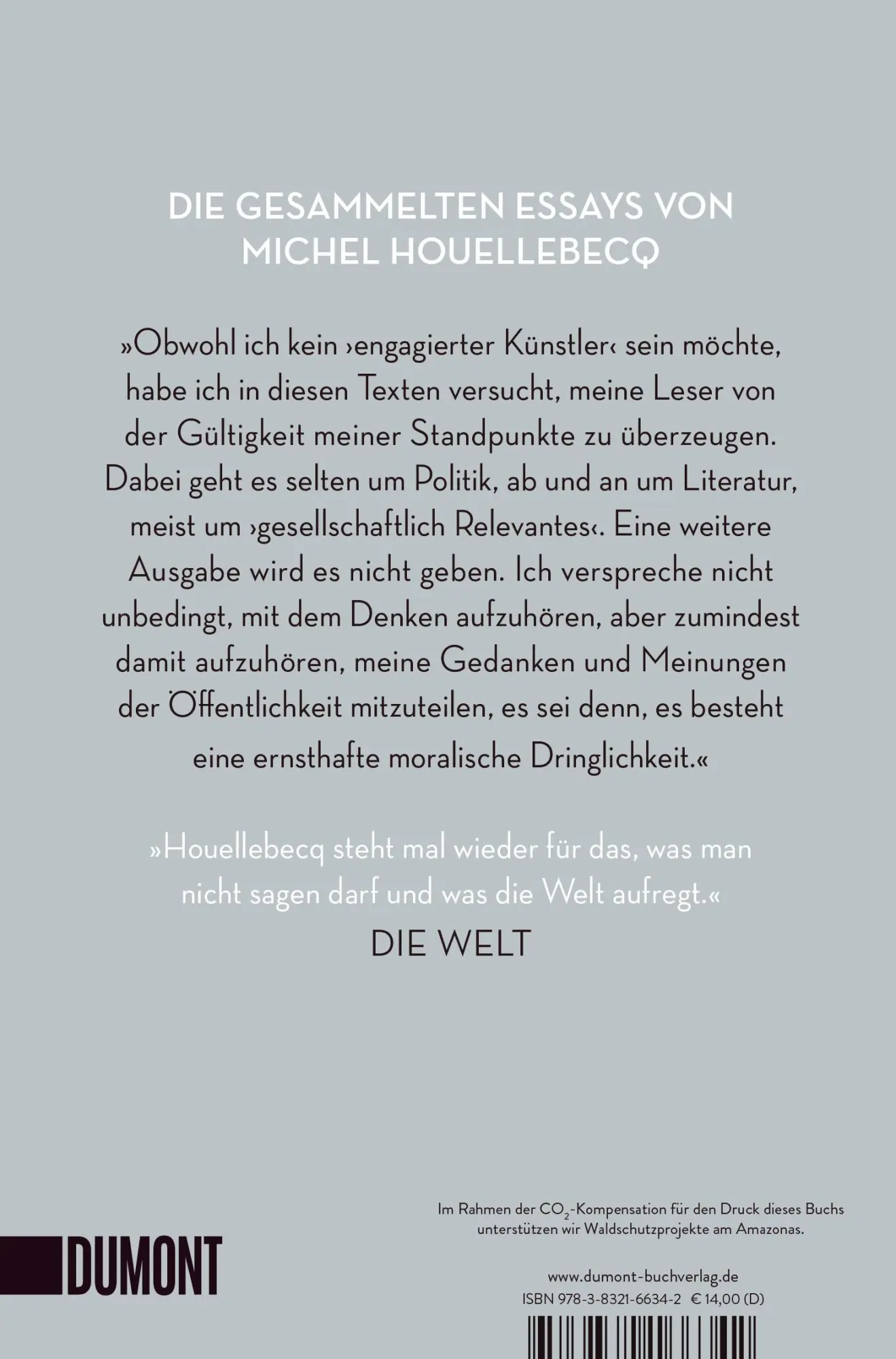 Rückseite: 9783832166342 | Interventionen 1992-2020 | Michel Houellebecq | Taschenbuch | 430 S.