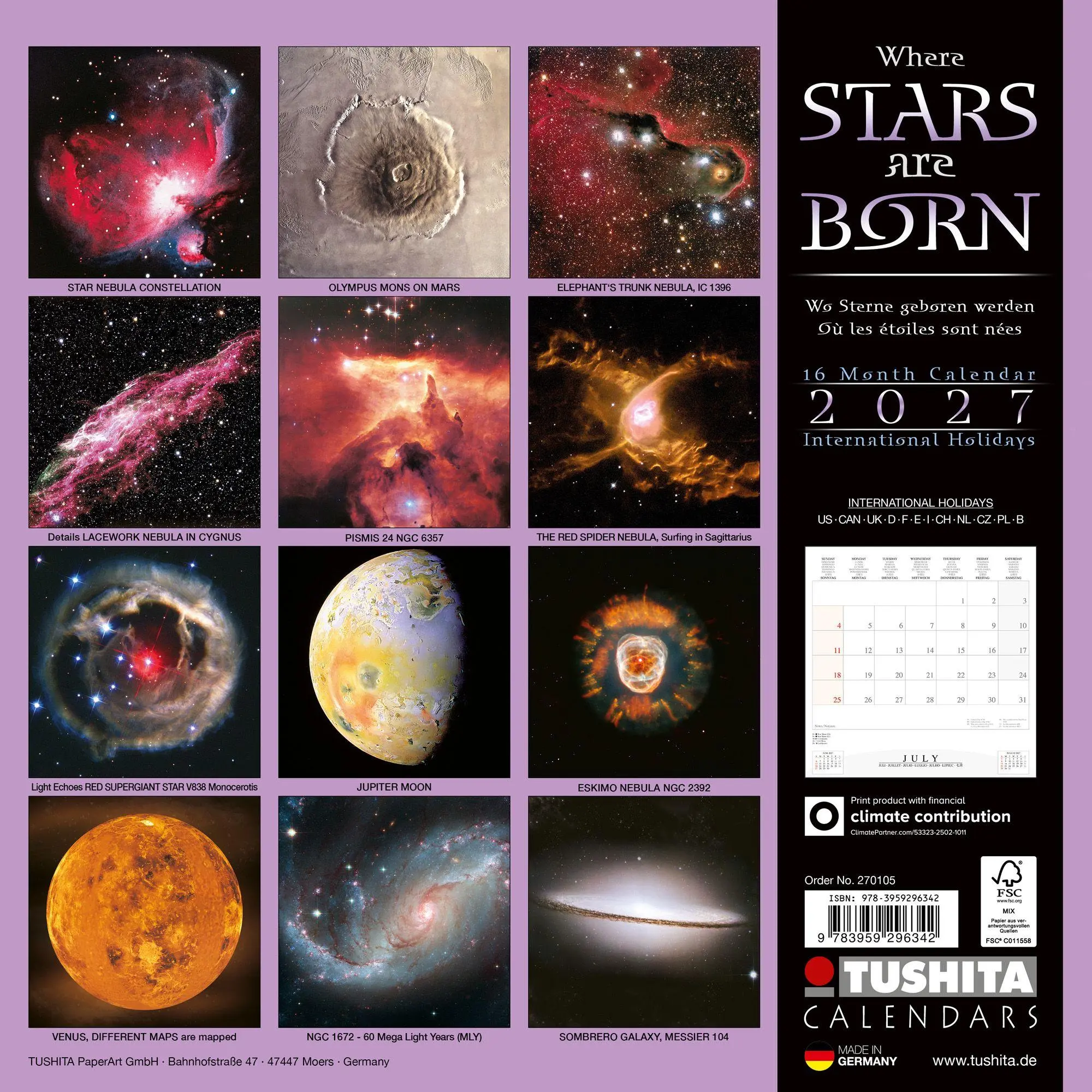 Bild: 9783959296342 | Where Stars are Born 2027 | Kalender 2027 | Kalender | 28 S. | 2027