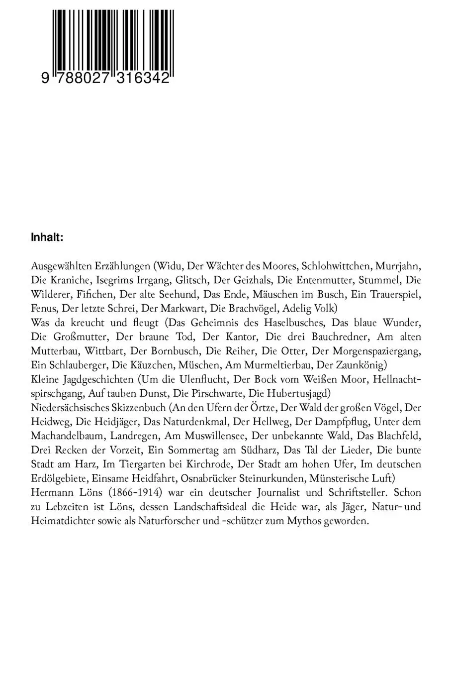 Rückseite: 9788027316342 | Geschichten von der Jagd | Hermann Löns | Taschenbuch | Englisch