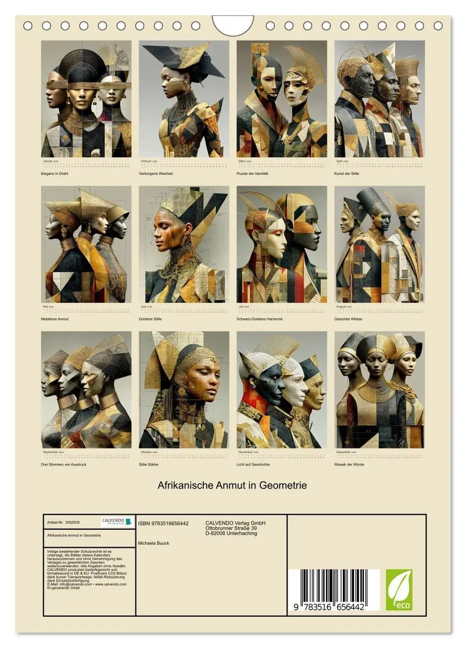 Bild: 9783516656442 | Afrikanische Anmut in Geometrie (Wandkalender 2026 DIN A4 hoch),...