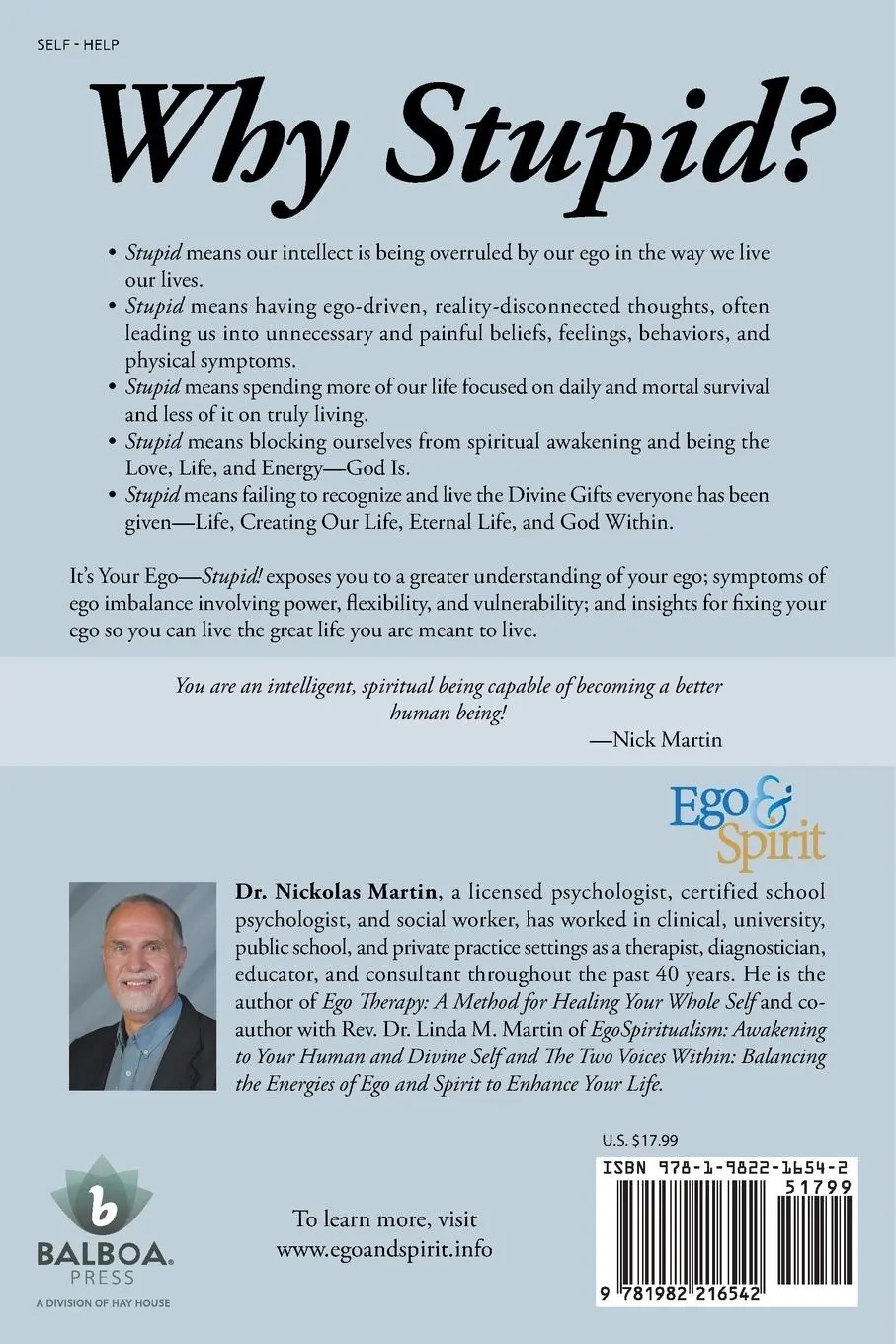 Rückseite: 9781982216542 | It's Your Ego-Stupid! | Fix It to Fix Your Life | Nick Martin | Buch